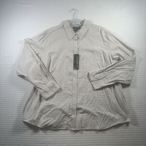 Ralph Lauren Women’s 3X Button Front Plaid Check Long Sleeve Shirt Plus Size